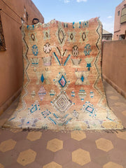 Vintage Moroccan Rug - Peach Azure