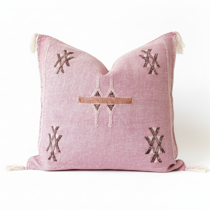 Cactus Silk Cushion Cover Pink