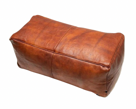 Large Rectangle Leather Ottoman Footstool