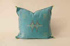 Cactus Silk Cushion Cover Aqua Turquoise