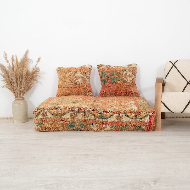 Moroccan Vintage Floor Cushion Pouf Large Rectangle