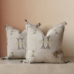 Cactus Silk Cushion Cover Grey