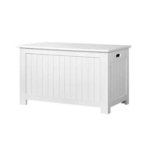 Contemporary Wooden Toy Storage Chest & Blanket Box - White