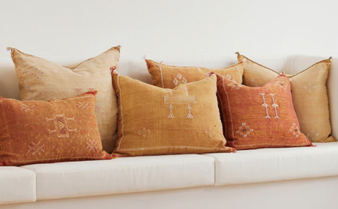 Cactus Silk Cushion Cover Yellow