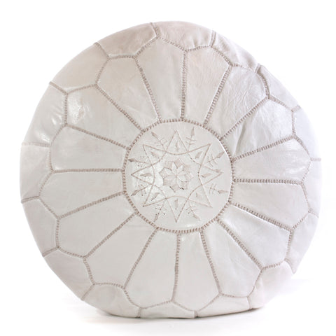 White Moroccan Pouf